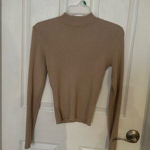 Nude ribbed long sleeve